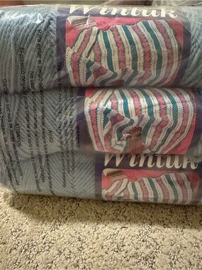 Vintage Caron Wintuk Yarn - Federal Blue, 3 Skeins Same Dye Lot